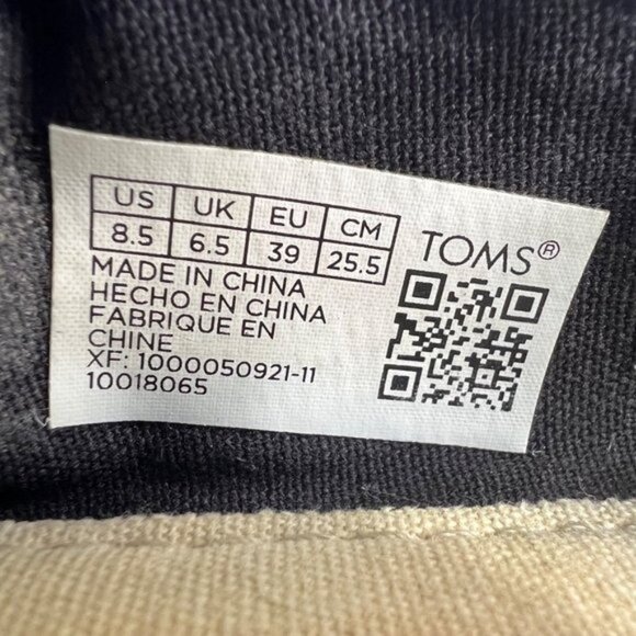 Toms Belmont Canvas Slip On Sneakers Shoes Size 8.5 Black Iridescent Glimmer - Picture 10 of 12